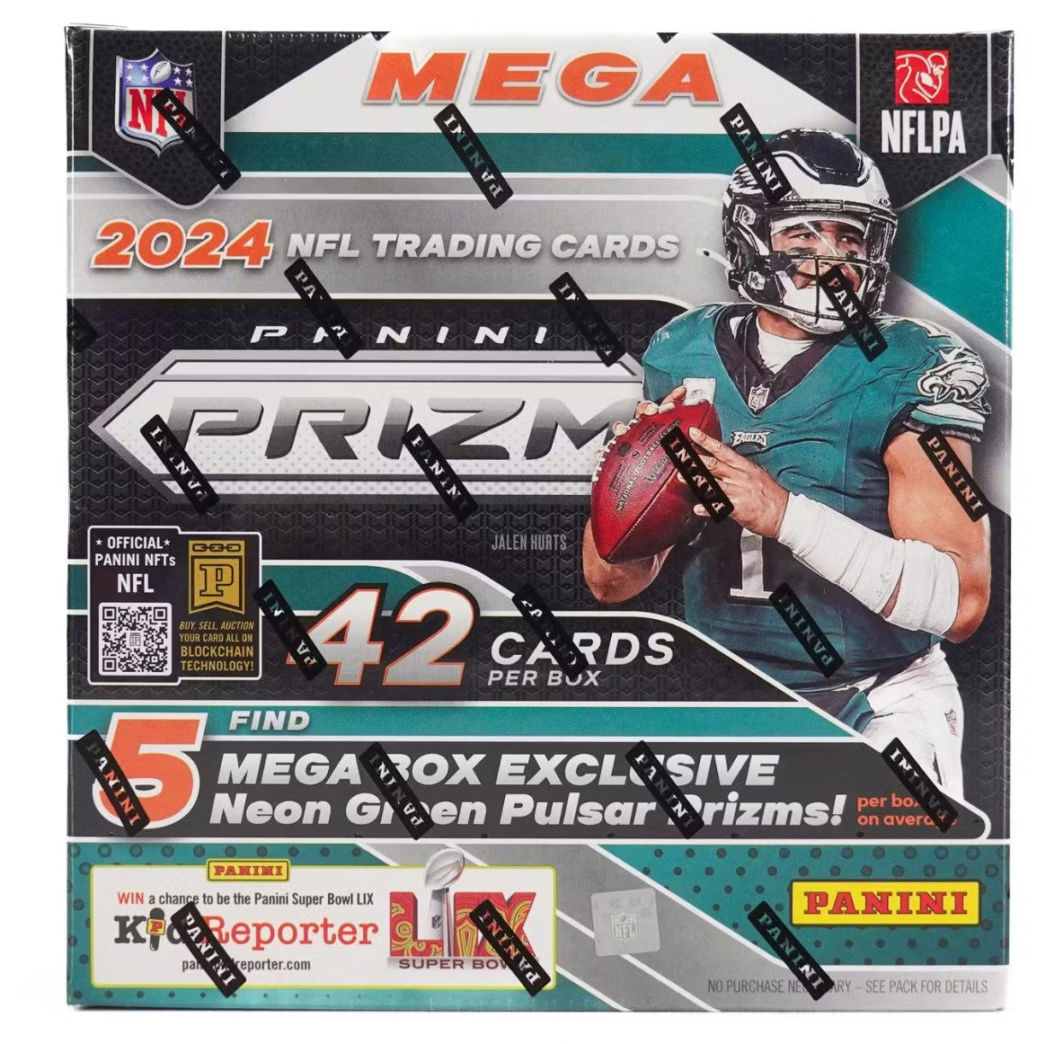 2024 Panini Prizm Football Mega Box - Neon Green Pulsar Prizms